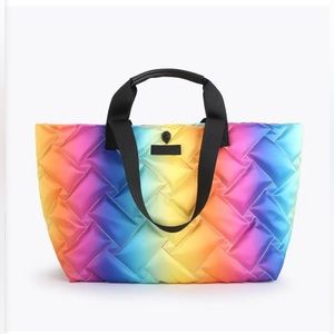 Kurt Geiger NWT Rainbow Recycled Shopper Rainbow Ombré Tote Bag Large